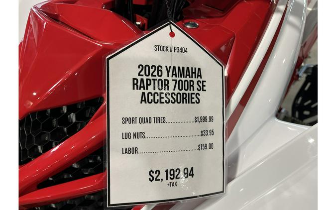 2026 Yamaha Raptor 700R SE