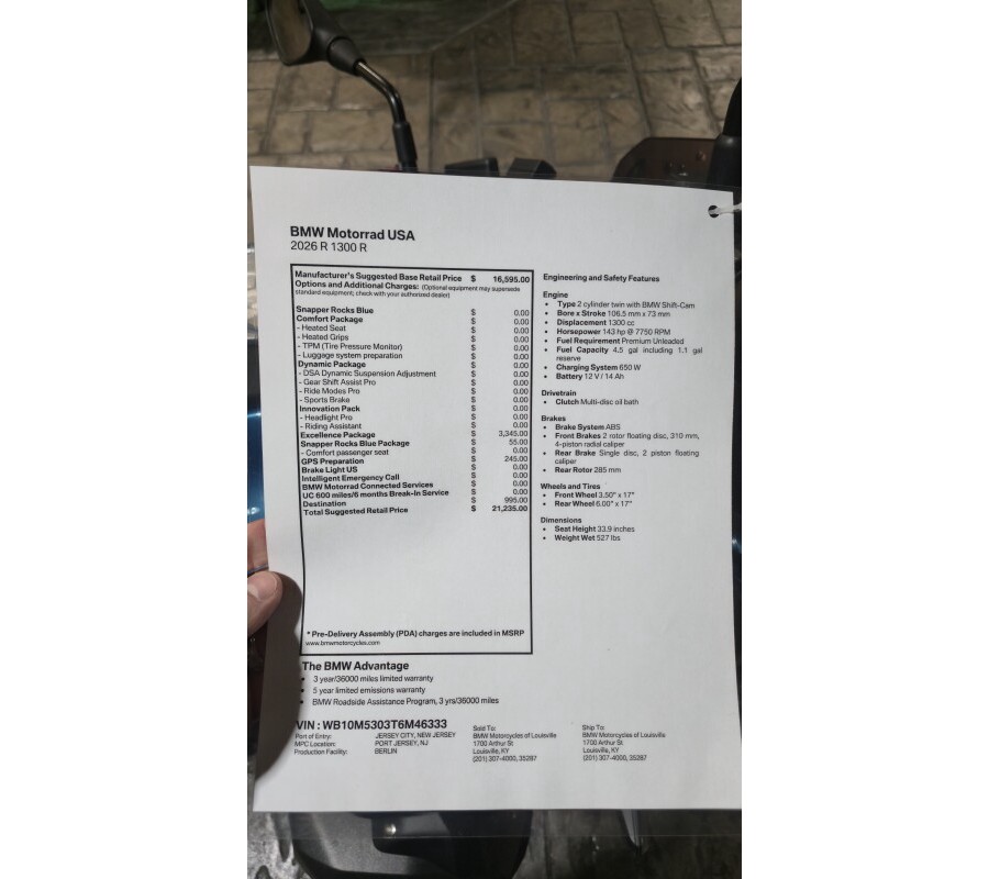 2026 BMW Motorrad R 1300 R | $750 Cash Rebate