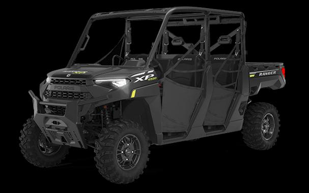 New 2024 POLARIS RANGER CREW XP 1000 PREMIUM SUPER GRAPHITE WITH ORANGE BURST ACCENTS