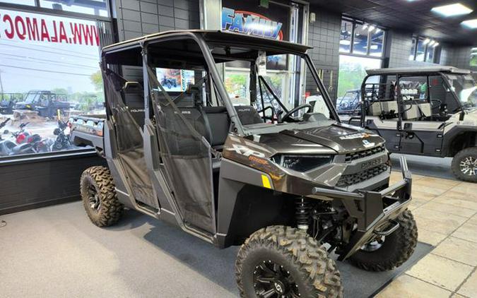 New 2024 POLARIS RANGER CREW XP 1000 PREMIUM SUPER GRAPHITE WITH ORANGE BURST ACCENTS