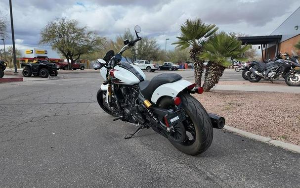 2025 Indian Motorcycle® 101 Scout® Ghost White Metallic with Graphics