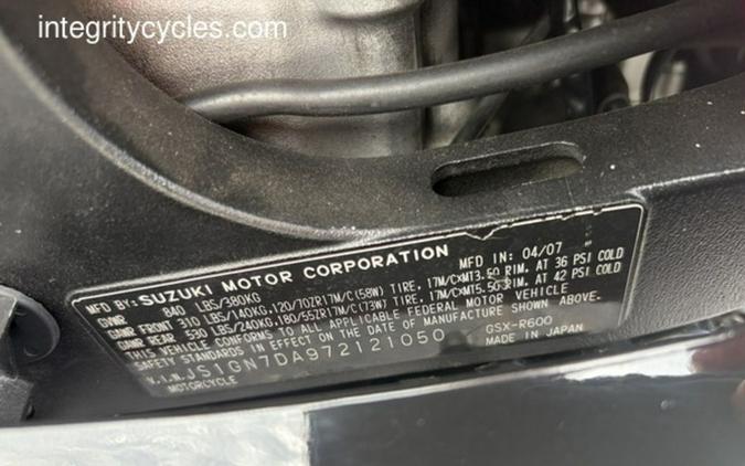 2007 Suzuki GSX-R 600