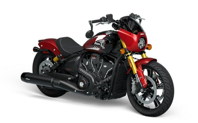 2025 Indian Motorcycle® 101 Scout® Sunset Red Metallic with Graphics