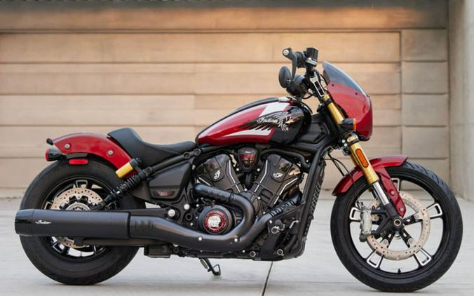 2025 Indian Motorcycle® 101 Scout® Sunset Red Metallic with Graphics