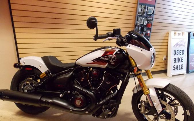 2025 Indian Motorcycle® 101 Scout® Ghost White Metallic with Graphics