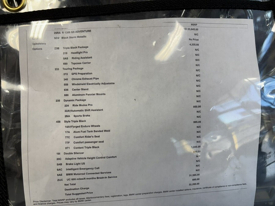 2026 BMW Motorrad R 1300 GS Adventure FREE LIFETIME POWERTRAIN WARRANTY