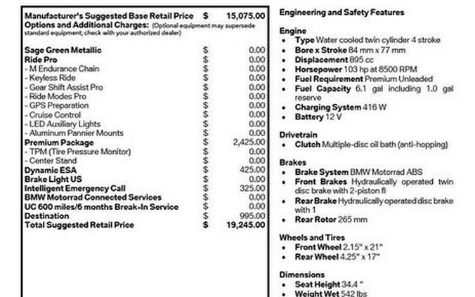 New 2026 BMW F 900 GS Adventure