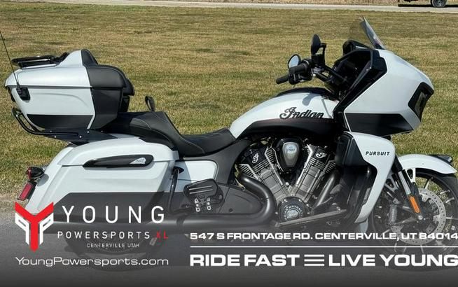 2024 Indian Motorcycle® Pursuit® Dark Horse® w/PowerBand Audio Pkg Icon Ghost White Metallic Smoke