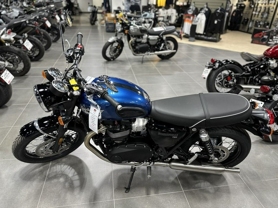 2023 Triumph Bonneville T100 Chrome Edition Cobalt Blue