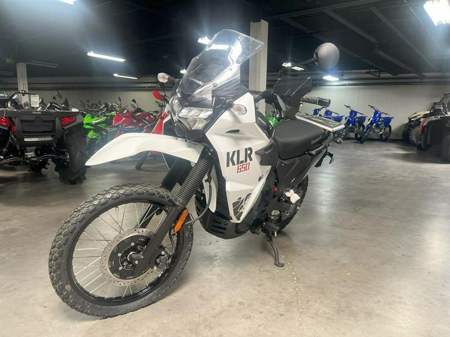 2025 Kawasaki KLR®650 Pearl Crystal White/Metallic Carbon Gray
