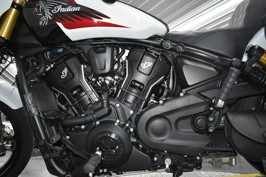 2025 Indian 101 Scout Ghost White Metallic With Graphics