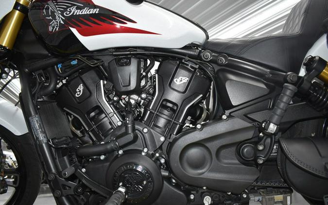 2025 Indian 101 Scout Ghost White Metallic With Graphics