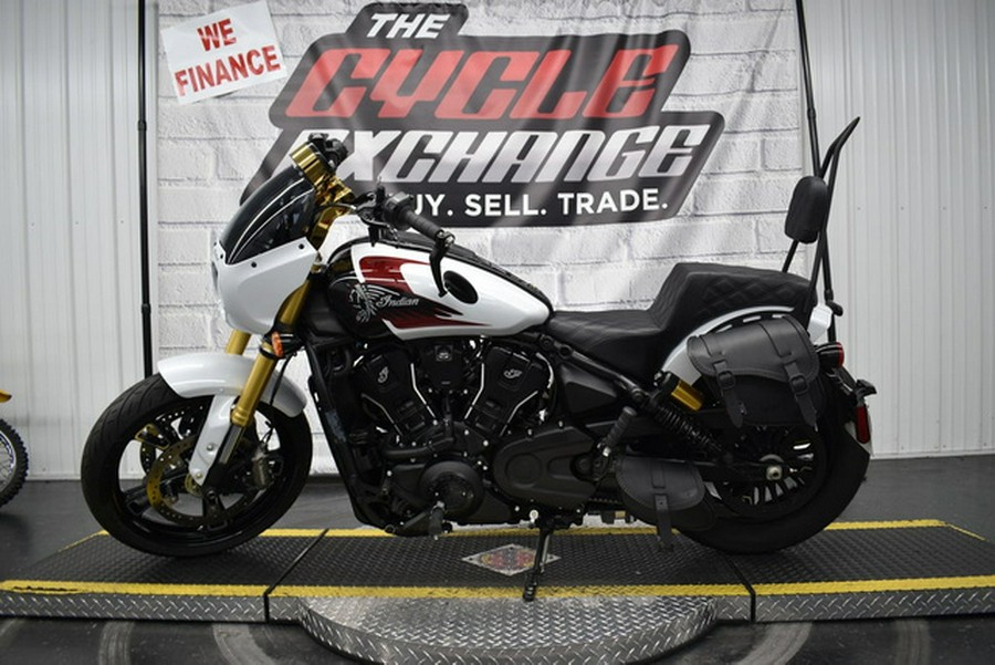 2025 Indian 101 Scout Ghost White Metallic With Graphics