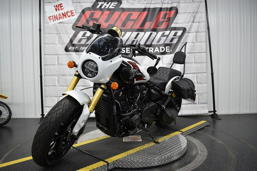 2025 Indian 101 Scout Ghost White Metallic With Graphics