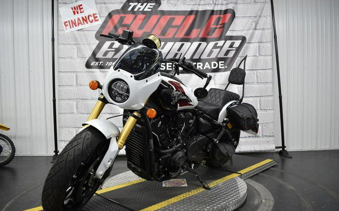 2025 Indian 101 Scout Ghost White Metallic With Graphics