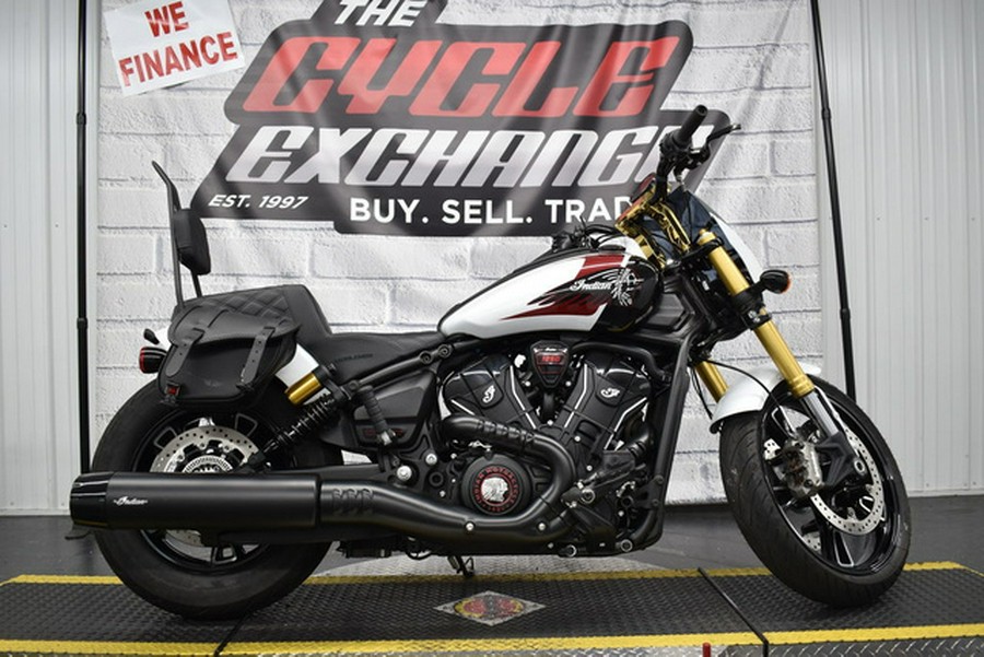 2025 Indian 101 Scout Ghost White Metallic With Graphics