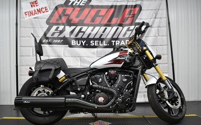 2025 Indian 101 Scout Ghost White Metallic With Graphics