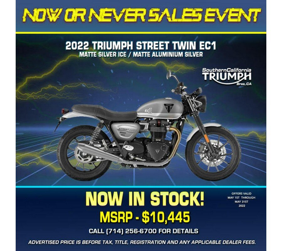 2022 Triumph Street Twin EC1 Matt Silver Ice / Matt Aluminium Silver