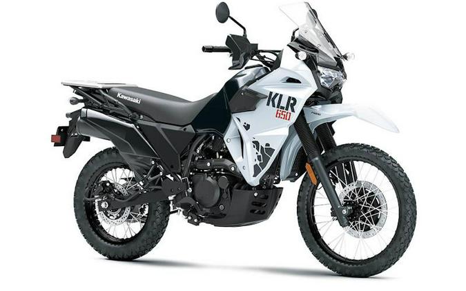 2025 Kawasaki KLR®650 Pearl Crystal White/Metallic Carbon Gray