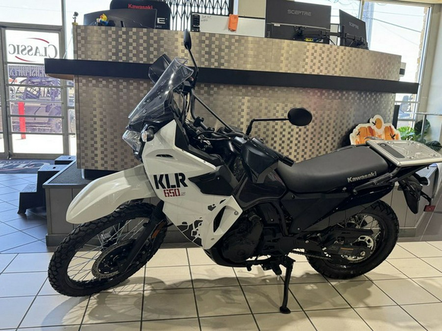 2025 Kawasaki KLR650 S Pearl Crystal White/Metallic Carbon Gray