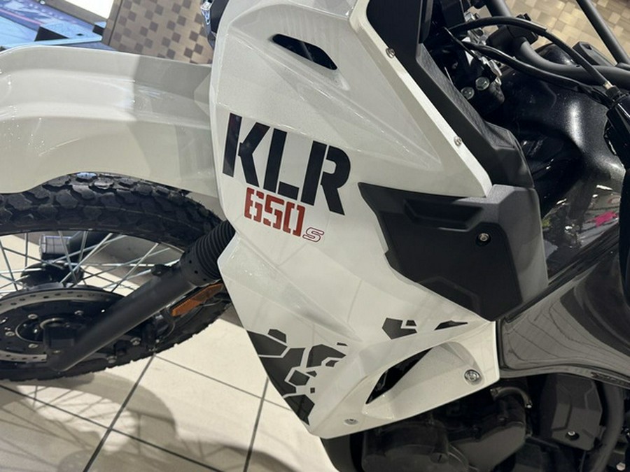 2025 Kawasaki KLR650 S Pearl Crystal White/Metallic Carbon Gray