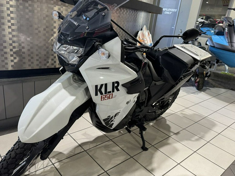 2025 Kawasaki KLR650 S Pearl Crystal White/Metallic Carbon Gray