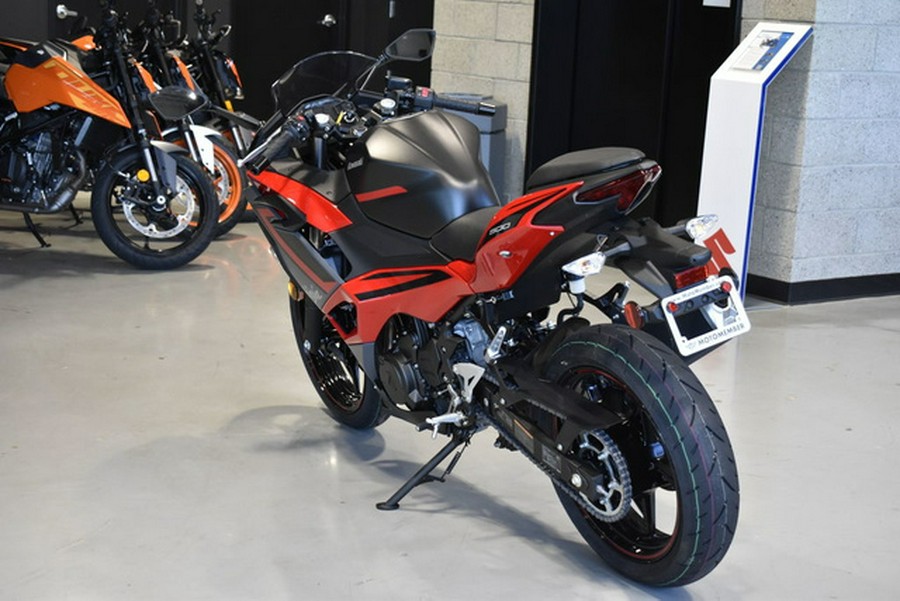 2025 Kawasaki Ninja 500 ABS Passion Red/Metallic Flat Spark Bla