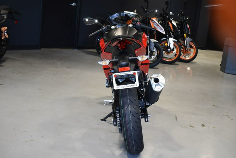 2025 Kawasaki Ninja 500 ABS Passion Red/Metallic Flat Spark Bla