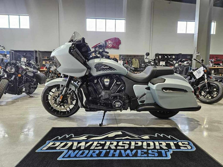 2025 Indian Challenger Dark Horse 112 W/Powerband Audio Frost Silver Smoke