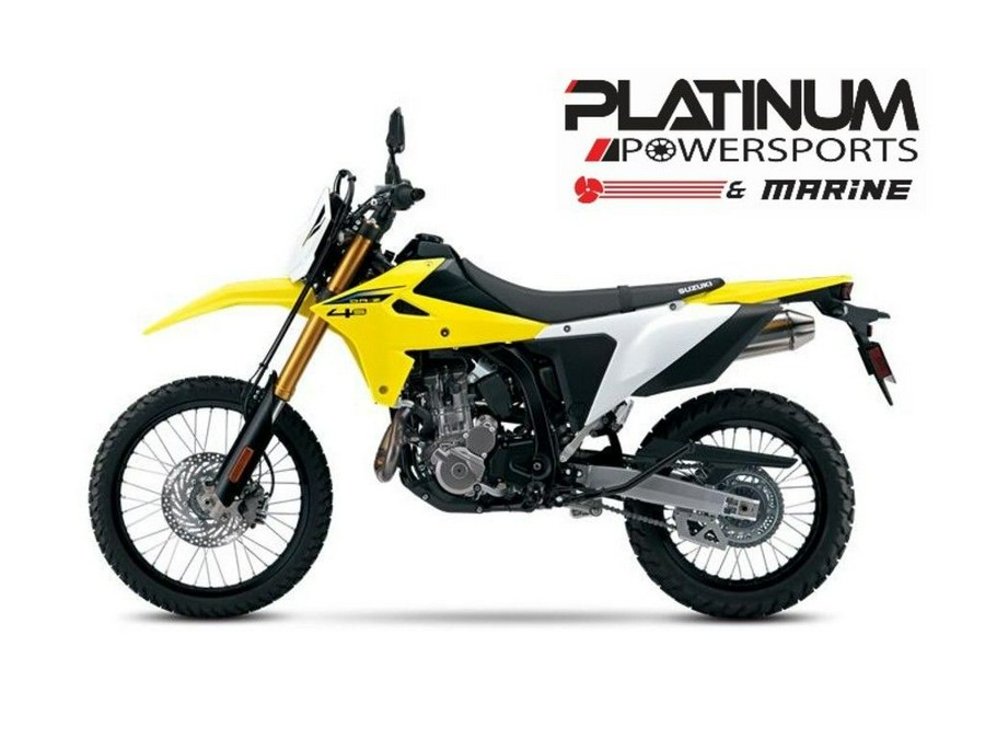 2026 Suzuki Dr-Z4S Champion Yellow No. 2 / Solid Special White No. 2