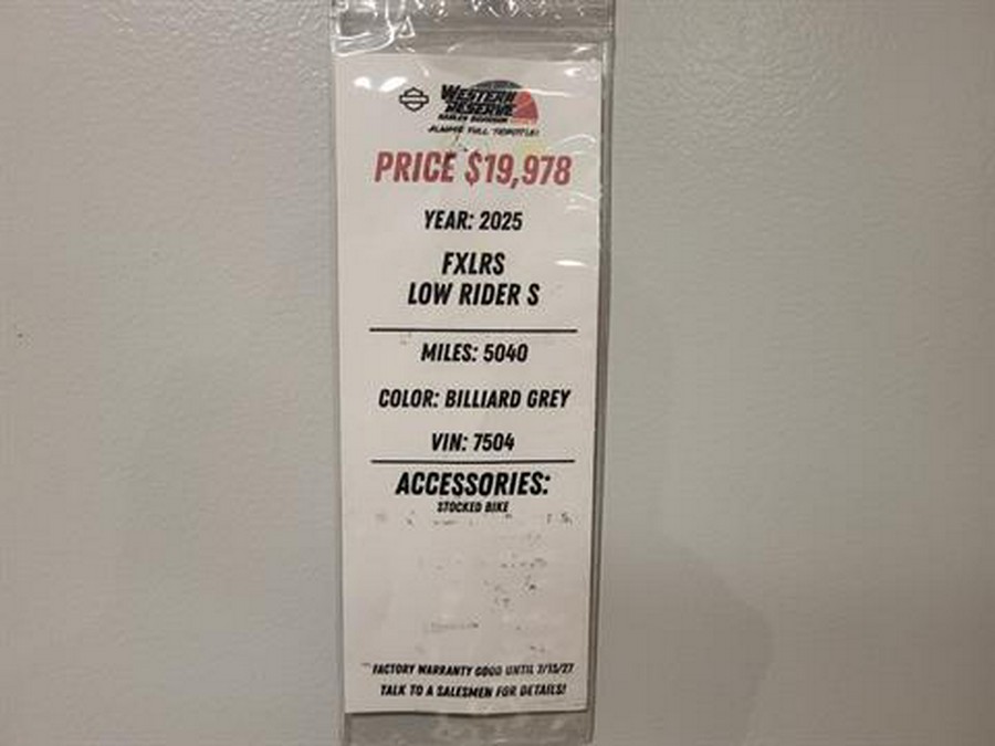 2025 Harley-Davidson Low Rider® S