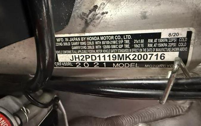 2021 Honda CRF450RL