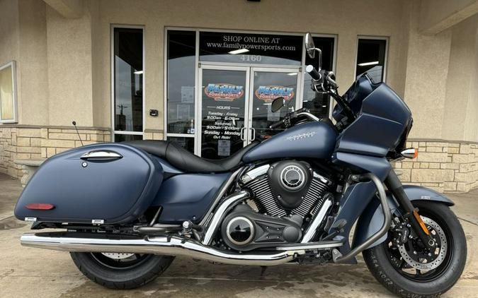 New 2024 KAWASAKI VULCAN 1700 VAQUERO ABS METALLIC MATTE TWILIGHT BLUE