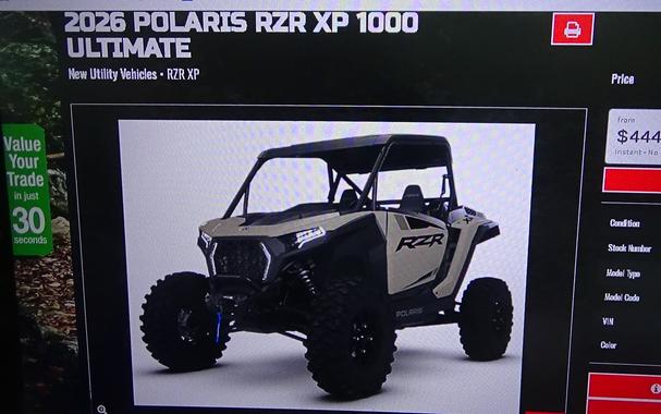 2026 Polaris RZR XP 1000 Ultimate