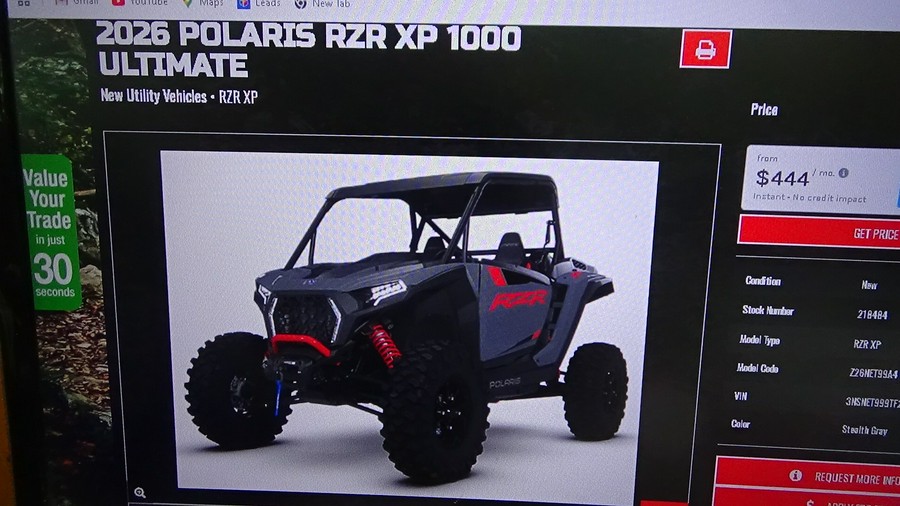 2026 Polaris RZR XP 1000 Ultimate