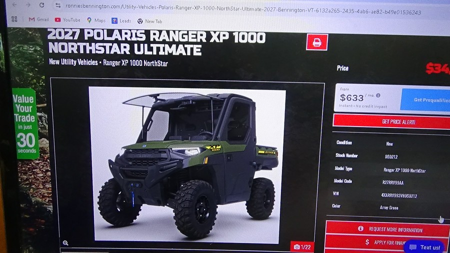 2027 Polaris Ranger XP 1000 NorthStar Ultimate
