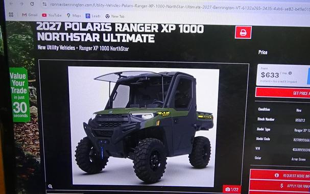 2027 Polaris Ranger XP 1000 NorthStar Ultimate