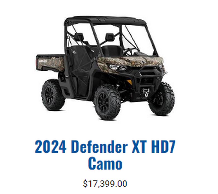 2024 Can-Am Defender XT HD7 - 8ARA