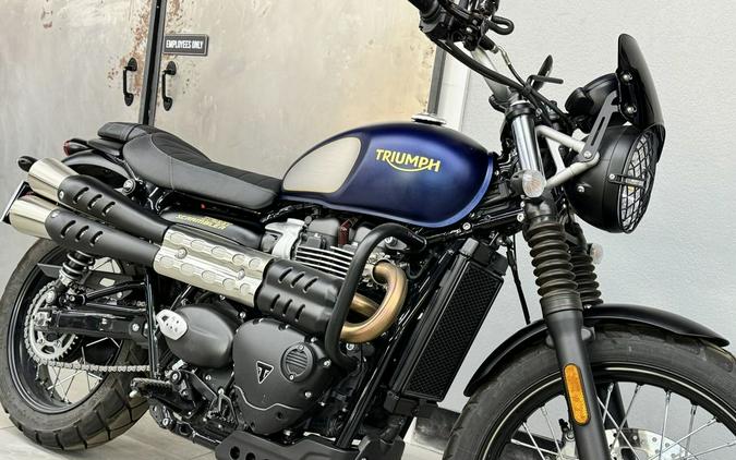 2022 Triumph Street Scrambler Gold Line Matte Pacific Blue