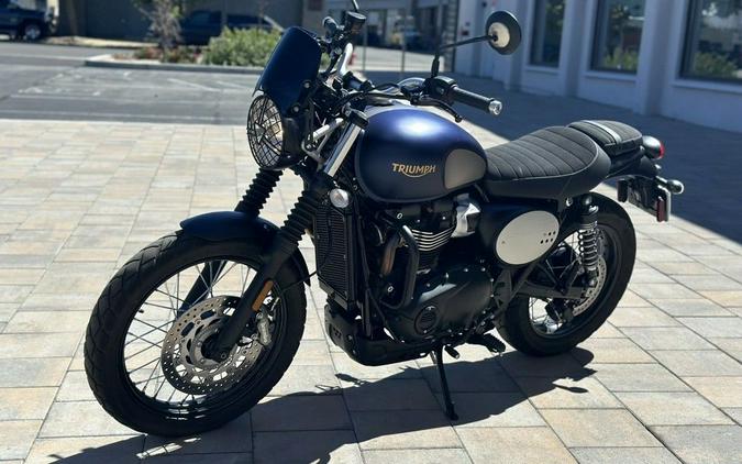 2022 Triumph Street Scrambler Gold Line Matte Pacific Blue