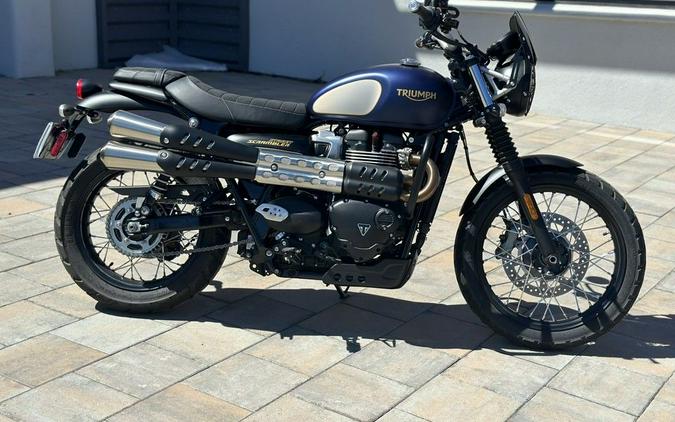 2022 Triumph Street Scrambler Gold Line Matte Pacific Blue