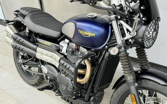 2022 Triumph Street Scrambler Gold Line Matte Pacific Blue