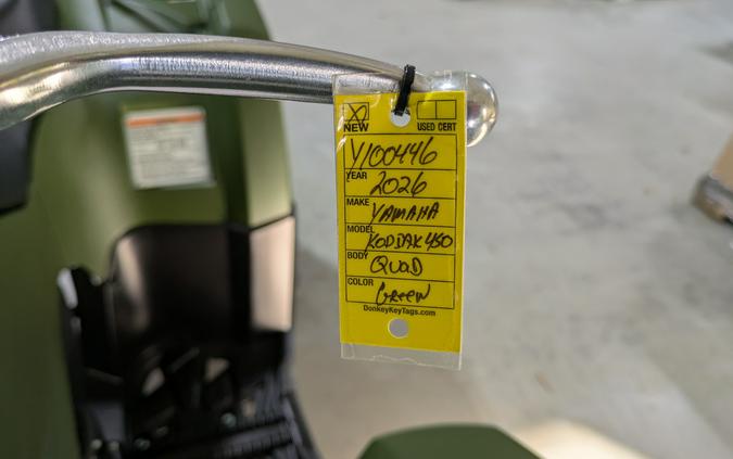 2026 Yamaha Kodiak 450