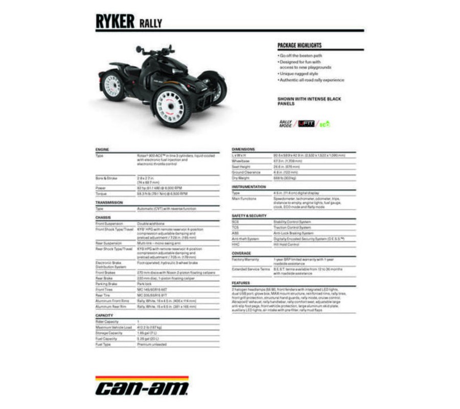 2023 Can-Am™ Ryker Rally 900 ACE™