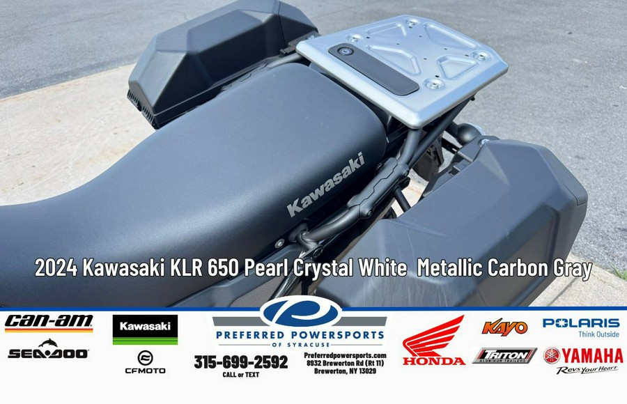 2024 Kawasaki KLR 650 Pearl Crystal White / Metallic Carbon Gray