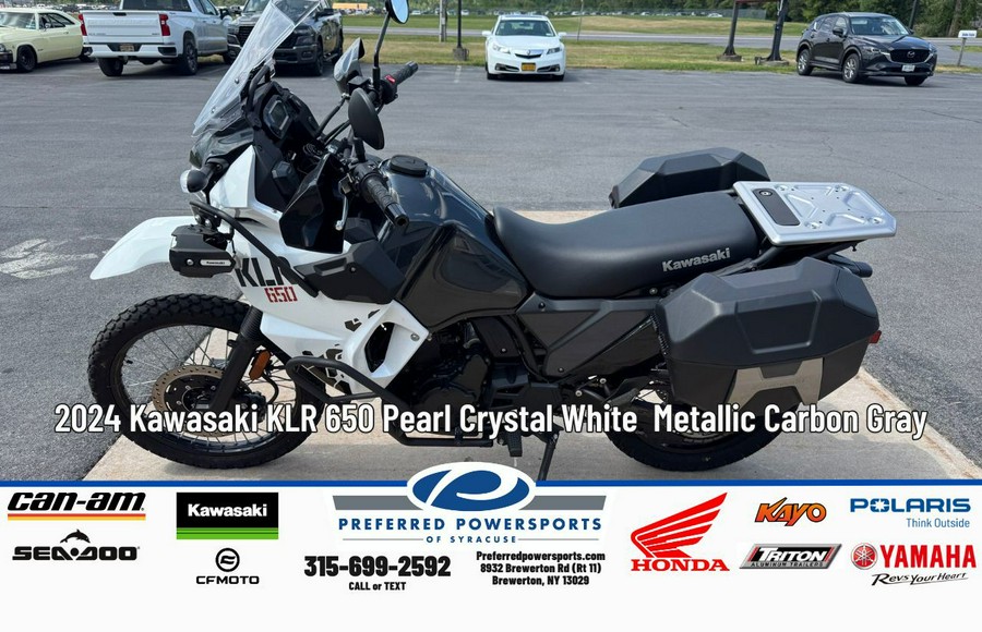 2024 Kawasaki KLR 650 Pearl Crystal White / Metallic Carbon Gray