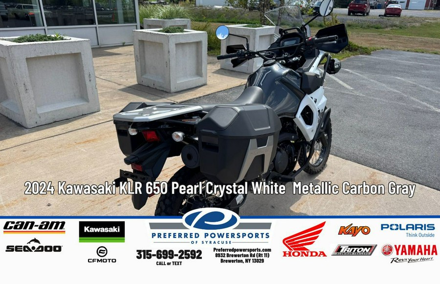 2024 Kawasaki KLR 650 Pearl Crystal White / Metallic Carbon Gray