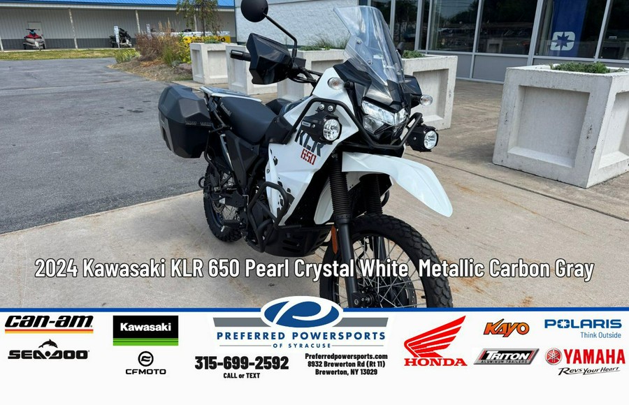 2024 Kawasaki KLR 650 Pearl Crystal White / Metallic Carbon Gray