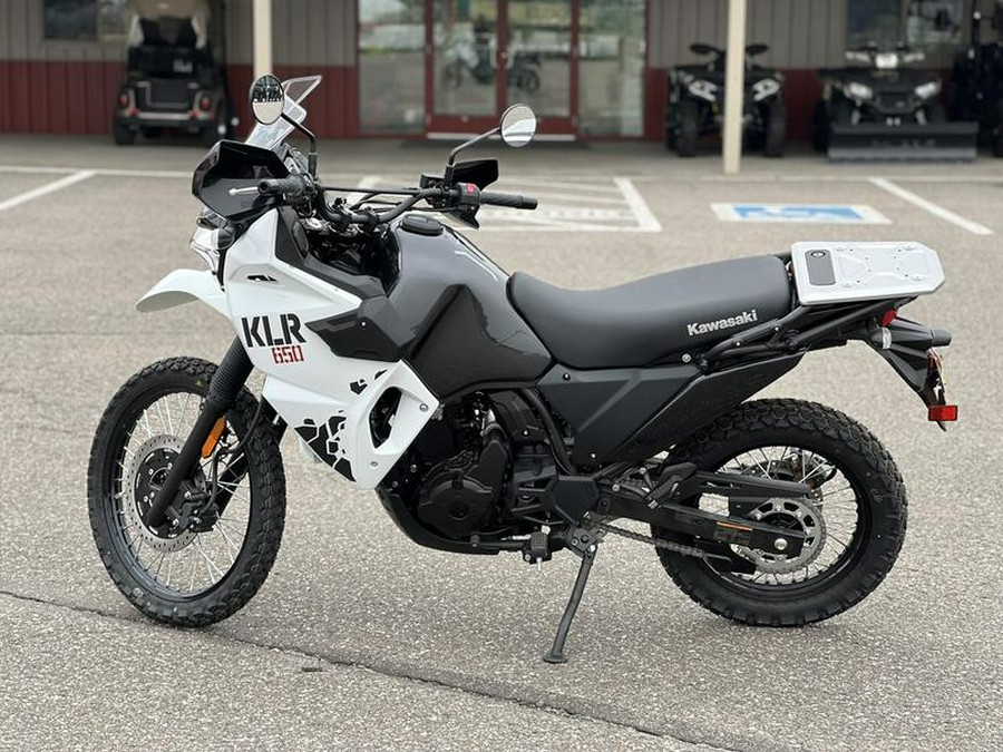 2025 Kawasaki KLR®650 Pearl Crystal White/Metallic Carbon Gray