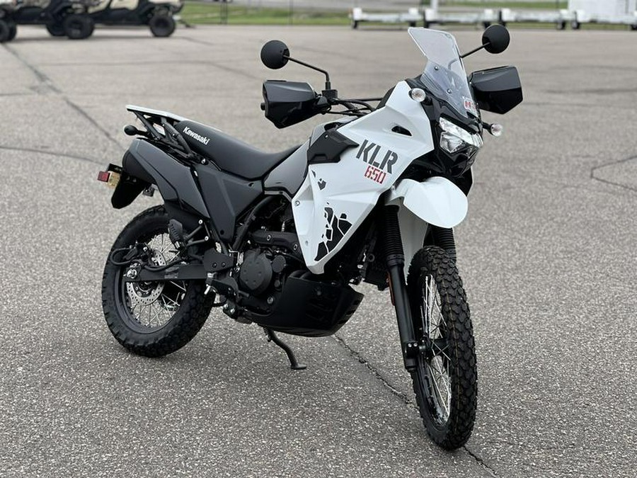 2025 Kawasaki KLR®650 Pearl Crystal White/Metallic Carbon Gray